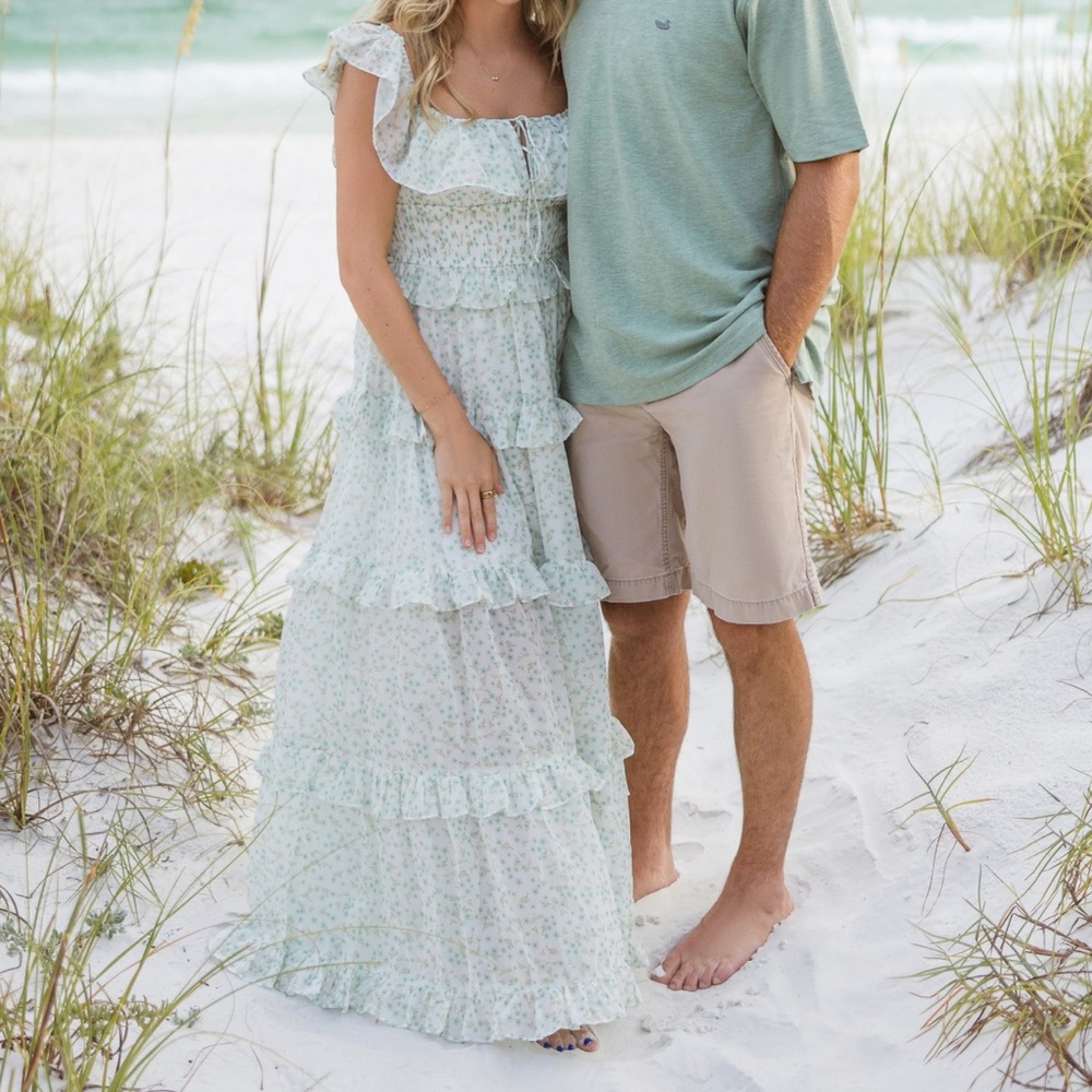 Worth Collective | Astrid Ruffle Detail Maxi Dress in Sage Floral
